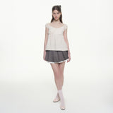 Angel Wrap Blouse - CREAM ROSE