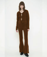 COLOR KNIT FLARE PANTS