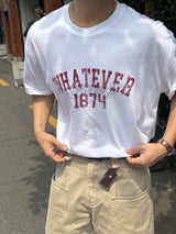 Whatever レタリングショートスリーブTシャツ