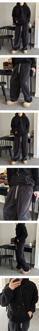 [F/W] Cable sheep hair hood knit(3color)