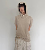 CURVE HOODED HALF TEE
