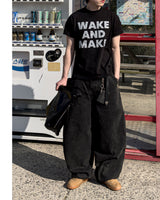Cartel Back Printing Denim Pants
