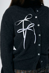 EIRIN WOOL CARDIGAN / CHARCOAL