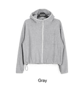 Kasan Crop Fleece Hooded Zip-Up