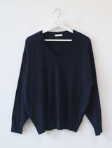 v neck loose knit top