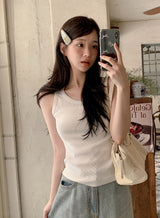 KJ Rib Basic Round Sleeveless (8color)