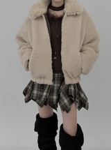 Marie Fur Trimmed Choker Long Sleeve Top