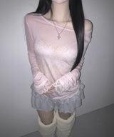 eve lace tee (4colors)