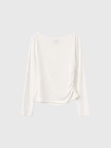 DRAPE SHIRRING LONG SLEEVE T-SHIRT