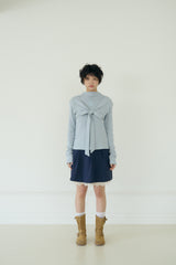 BOW MINI DOT LACE SKIRT (NAVY)