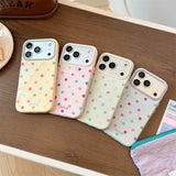 ドーパミン カラー ポルカドット ソフト アイフォン ケース (iPhone 13–17 Series)