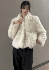Chocolate Hairy Fur Jacket