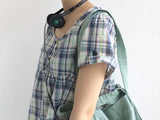 pastel checkered cotton dress