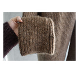 Earl grey alpaca cardigan (muffler set)