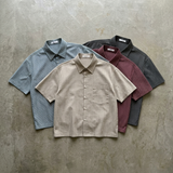 Vertical Textured Short Shirt