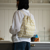 Check String Back Pack - Green