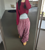 (WARMER DETAIL!) シッククロップドワイドルーズラウンドニット - 2 COLOR