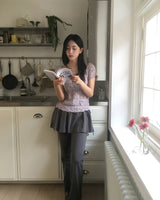 Beauting Shirred V-Neck Short-Sleeve T-Shirt