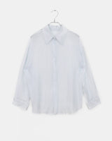 Manin Stripe See-Through Oversized Fit Long Sleeve Shirt