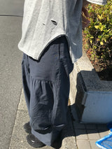 Shirring Cotton Pants (Navy)