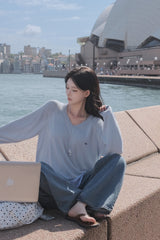 [MADE] Silhouette, summer V-neck loose fit knit
