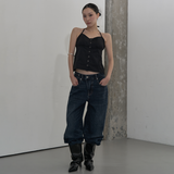 STRAP DETAIL HALTER NECK BLOUSE (BLACK)