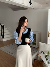 Voile Flare Satin Skirt / 6 Colors