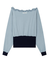 オフショルダー ラッフル トップ(BLUE)