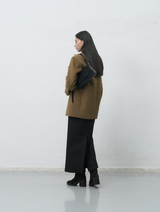 hairy quilting jacket - khaki beige 