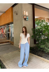 ホワイトレースホルターレイヤードショートスリーブTシャツ