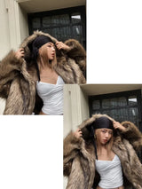 Rocxi hood fur JK [Brown]