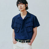 ripstop off duty fatigue shirt navy