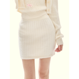 [GirlyFancyClub] Soft Mink Fur Lady Style knitted Sweater Skirt