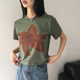 アルツフラワープリントクロップド半袖Tシャツ