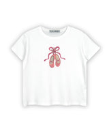 バレットシューズリボンTシャツ_ホワイト