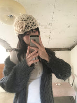 Flower knitted beanie