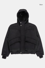 Cloud flap wool hooded jumper