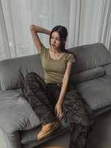 [U-BASIC] エブリデイUネックルーズTシャツ