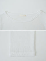 See-through Boat Neck Linen Knit (6color)