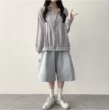 エリンカーペンターポケットバンド付き デニムバミューダパンツ