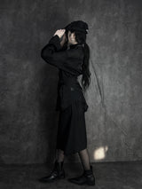 シフォンスカーフハイネックシャツ (2color)