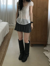 Luca Shirring Mini Skirt (2 colors)