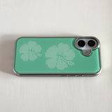 [Epoxy] hibiscus(mint) silver bumper case
