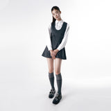 Wool button mini dress 003