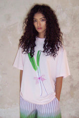 Simple and fun printed summer pure cotton loose short-sleeved T-shirt