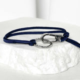 Suede string lettering bracelet_blue