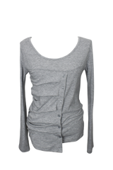 Unbal shirring button T (3color)