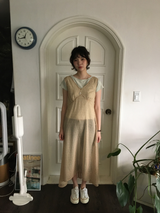 YWDフラワー シフォン ドレス (3color)