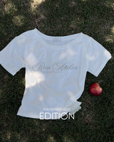 MADE. ブラー レタリング オフショルダー Tシャツ