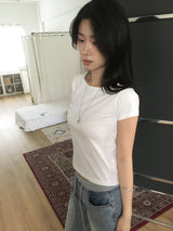 シルケット ボートネック Tシャツ